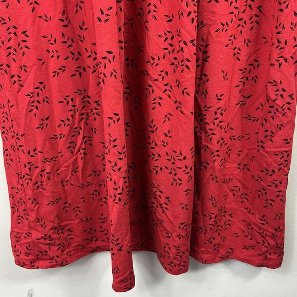 J Jill Wearever Collection Women's Red Floral Pleated Jersey Knit Dress Size M - Picture 8 of 11